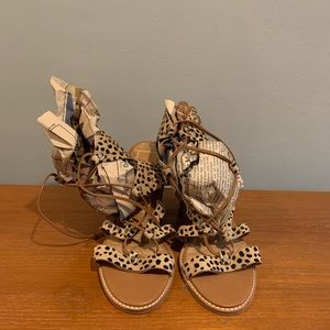 Leopard Dolce Vita Lace Up Heels - Size 10